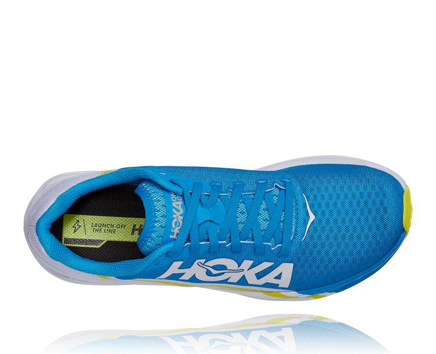 Hoka One One Koşu Ayakkabısı Erkek Beyaz/Mavi - Rocket X - EB0238679